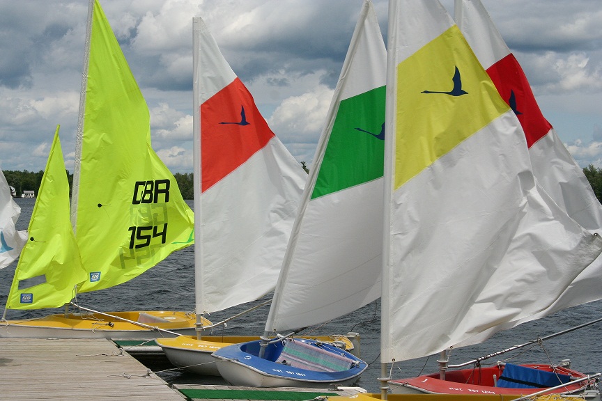 The Access Dinghies Merrywood's fleet of sailboats.